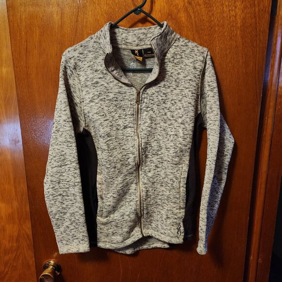 Women's Medium Browning Gray/Brown Fleece Lined Mock Neck Full Zip Jacket - Picture 2 of 9